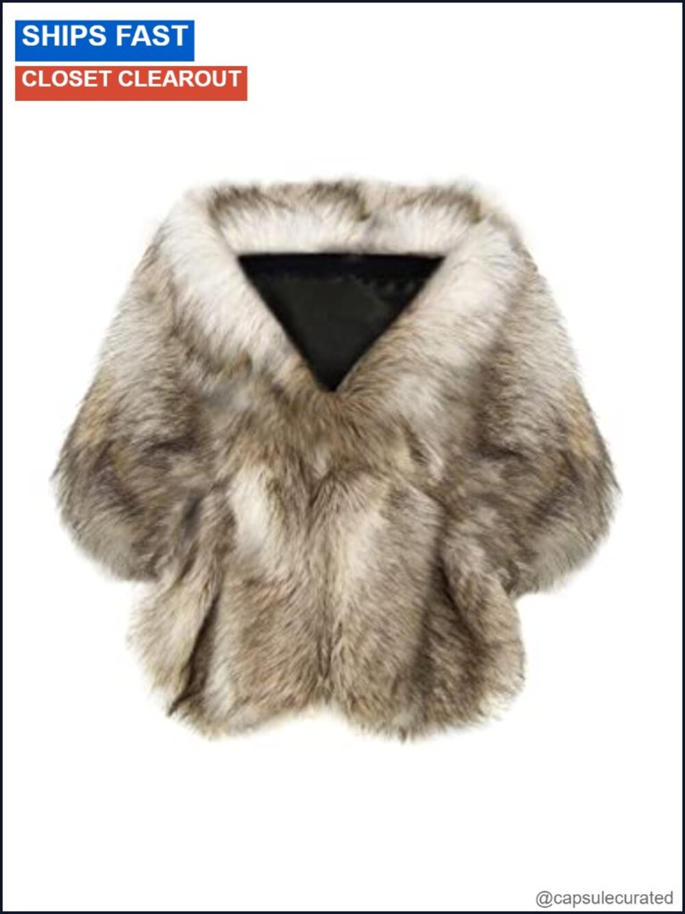 Faux Fur Collar Wrap Scarf Shawl Evening Cape Winter Cover Up